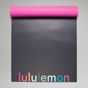 Lululemon The Mat 5mm True Navy/Sonic Pink Rainbow Logo NEW IN BOX